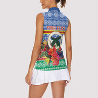 Personalised Tafea Joyeux Noel Women Sleeveless Polo Shirt Proud To Be a Ni-Van Sand Drawing Art - Polynesian Pride