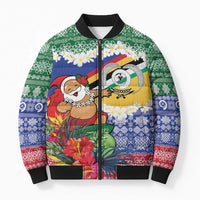 Personalised Torba Joyeux Noel Bomber Puffer Jacket Proud To Be a Ni-Van Sand Drawing Art - Polynesian Pride