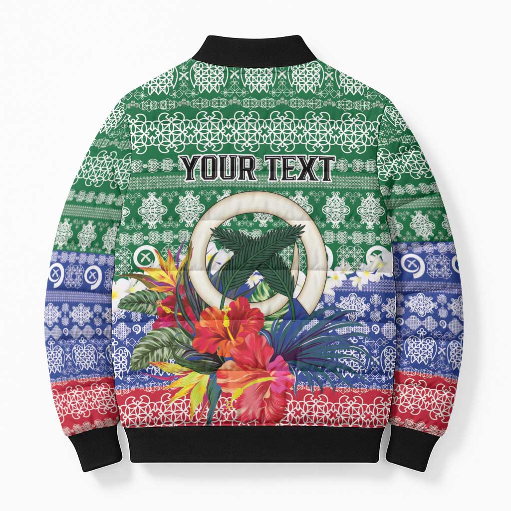 Personalised Torba Joyeux Noel Bomber Puffer Jacket Proud To Be a Ni-Van Sand Drawing Art - Polynesian Pride