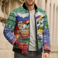 Personalised Torba Joyeux Noel Bomber Puffer Jacket Proud To Be a Ni-Van Sand Drawing Art - Polynesian Pride