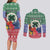 Personalised Torba Joyeux Noel Couples Matching Long Sleeve Bodycon Dress and Long Sleeve Button Shirt Proud To Be a Ni-Van Sand Drawing Art - Polynesian Pride