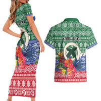 Personalised Torba Joyeux Noel Couples Matching Short Sleeve Bodycon Dress and Hawaiian Shirt Proud To Be a Ni-Van Sand Drawing Art - Polynesian Pride