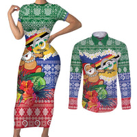 Personalised Torba Joyeux Noel Couples Matching Short Sleeve Bodycon Dress and Long Sleeve Button Shirt Proud To Be a Ni-Van Sand Drawing Art - Polynesian Pride