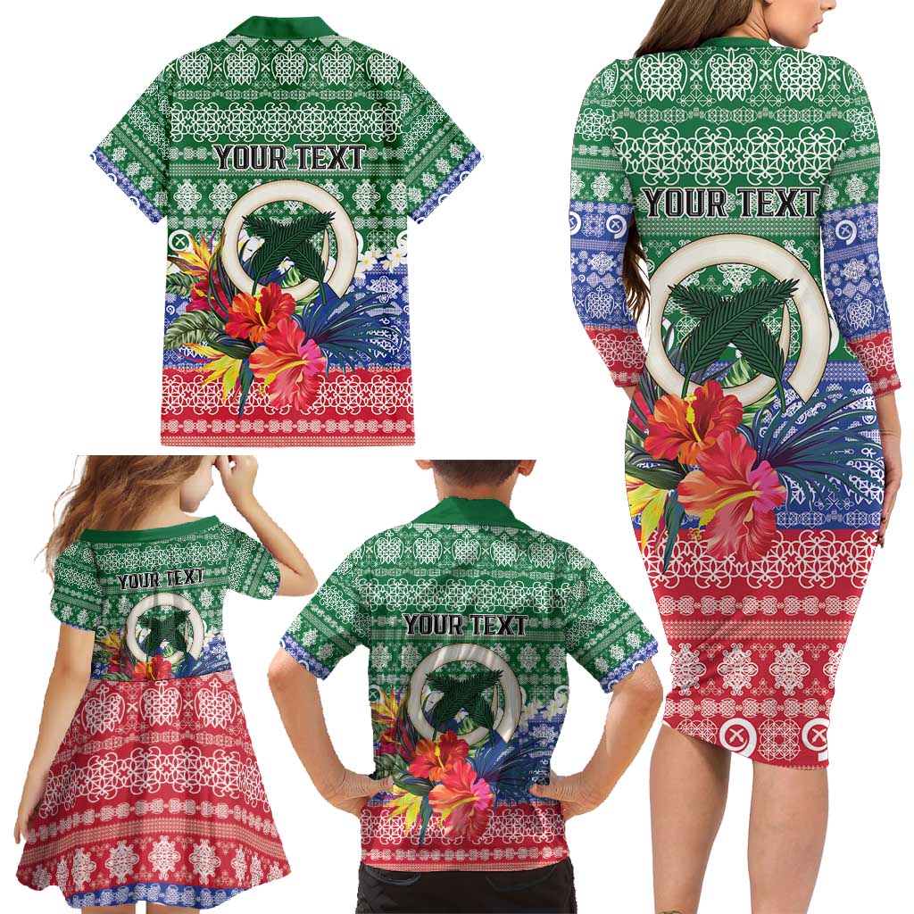 Personalised Torba Joyeux Noel Family Matching Long Sleeve Bodycon Dress and Hawaiian Shirt Proud To Be a Ni-Van Sand Drawing Art - Polynesian Pride