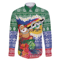 Personalised Torba Joyeux Noel Family Matching Long Sleeve Bodycon Dress and Hawaiian Shirt Proud To Be a Ni-Van Sand Drawing Art - Polynesian Pride