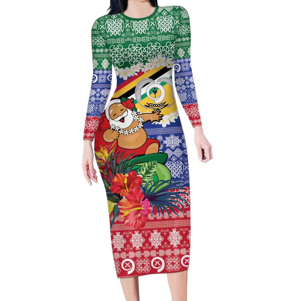 Personalised Torba Joyeux Noel Family Matching Long Sleeve Bodycon Dress and Hawaiian Shirt Proud To Be a Ni-Van Sand Drawing Art - Polynesian Pride