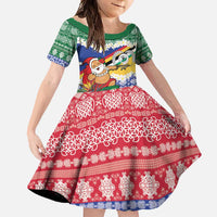 Personalised Torba Joyeux Noel Family Matching Off Shoulder Maxi Dress and Hawaiian Shirt Proud To Be a Ni-Van Sand Drawing Art - Polynesian Pride