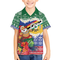 Personalised Torba Joyeux Noel Family Matching Off Shoulder Maxi Dress and Hawaiian Shirt Proud To Be a Ni-Van Sand Drawing Art - Polynesian Pride