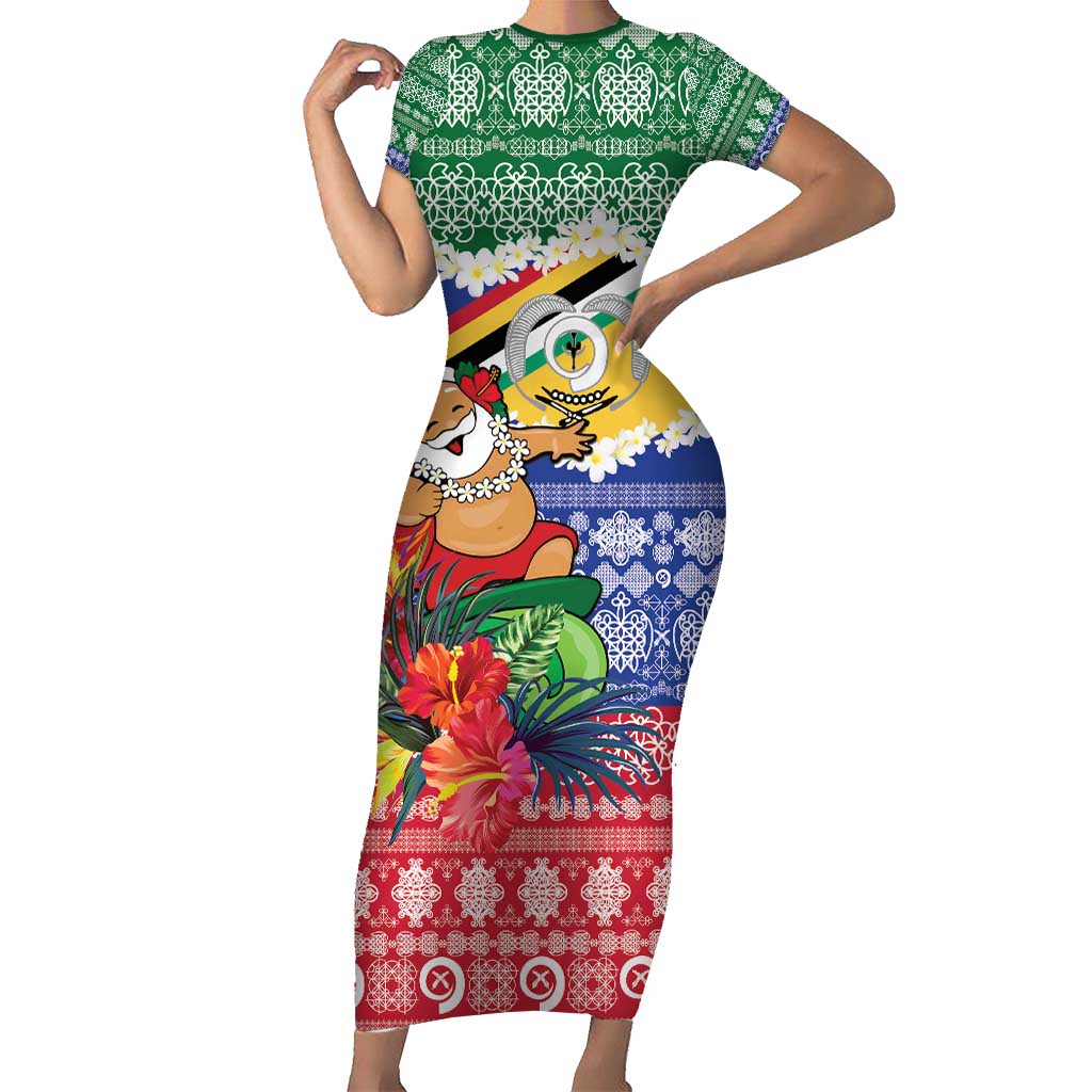 Personalised Torba Joyeux Noel Family Matching Short Sleeve Bodycon Dress and Hawaiian Shirt Proud To Be a Ni-Van Sand Drawing Art - Polynesian Pride