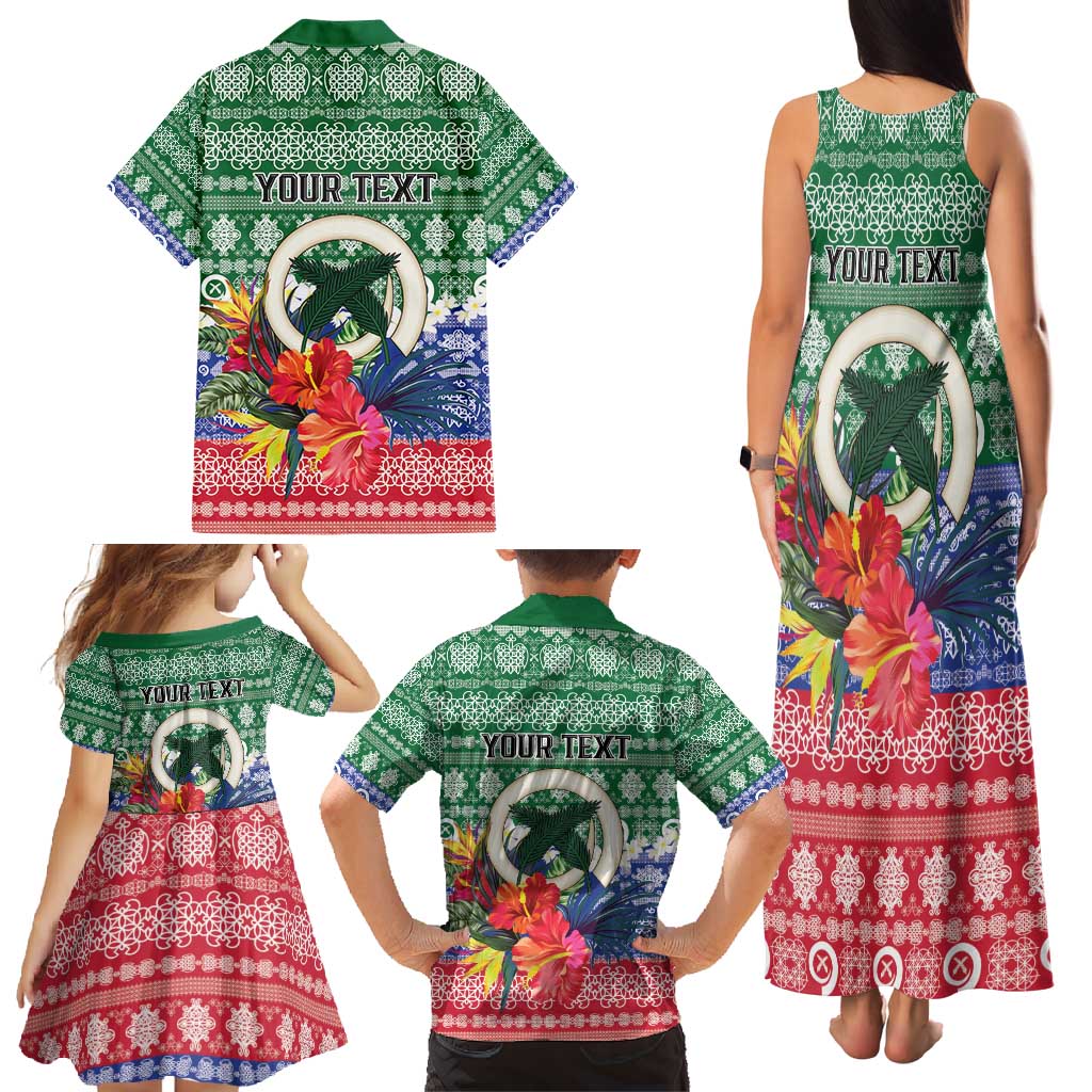 Personalised Torba Joyeux Noel Family Matching Tank Maxi Dress and Hawaiian Shirt Proud To Be a Ni-Van Sand Drawing Art - Polynesian Pride