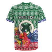 Personalised Torba Joyeux Noel Rugby Jersey Proud To Be a Ni-Van Sand Drawing Art - Polynesian Pride