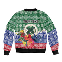 Personalised Torba Joyeux Noel Sleeve Zip Bomber Jacket Proud To Be a Ni-Van Sand Drawing Art - Polynesian Pride