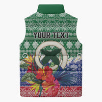 Personalised Torba Joyeux Noel Sleeveless Puffer Jacket Proud To Be a Ni-Van Sand Drawing Art - Polynesian Pride