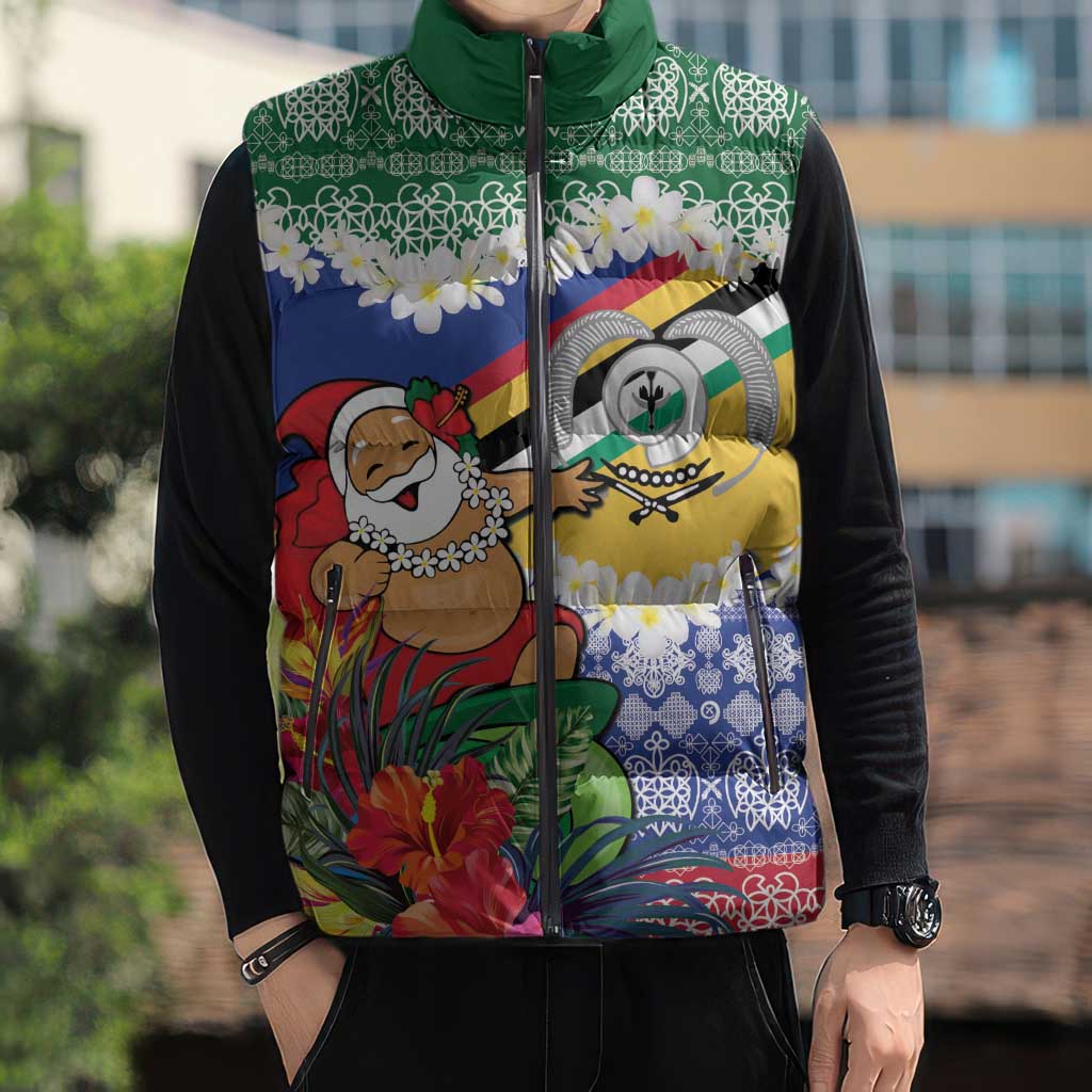 Personalised Torba Joyeux Noel Sleeveless Puffer Jacket Proud To Be a Ni-Van Sand Drawing Art - Polynesian Pride