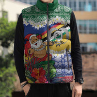 Personalised Torba Joyeux Noel Sleeveless Puffer Jacket Proud To Be a Ni-Van Sand Drawing Art - Polynesian Pride