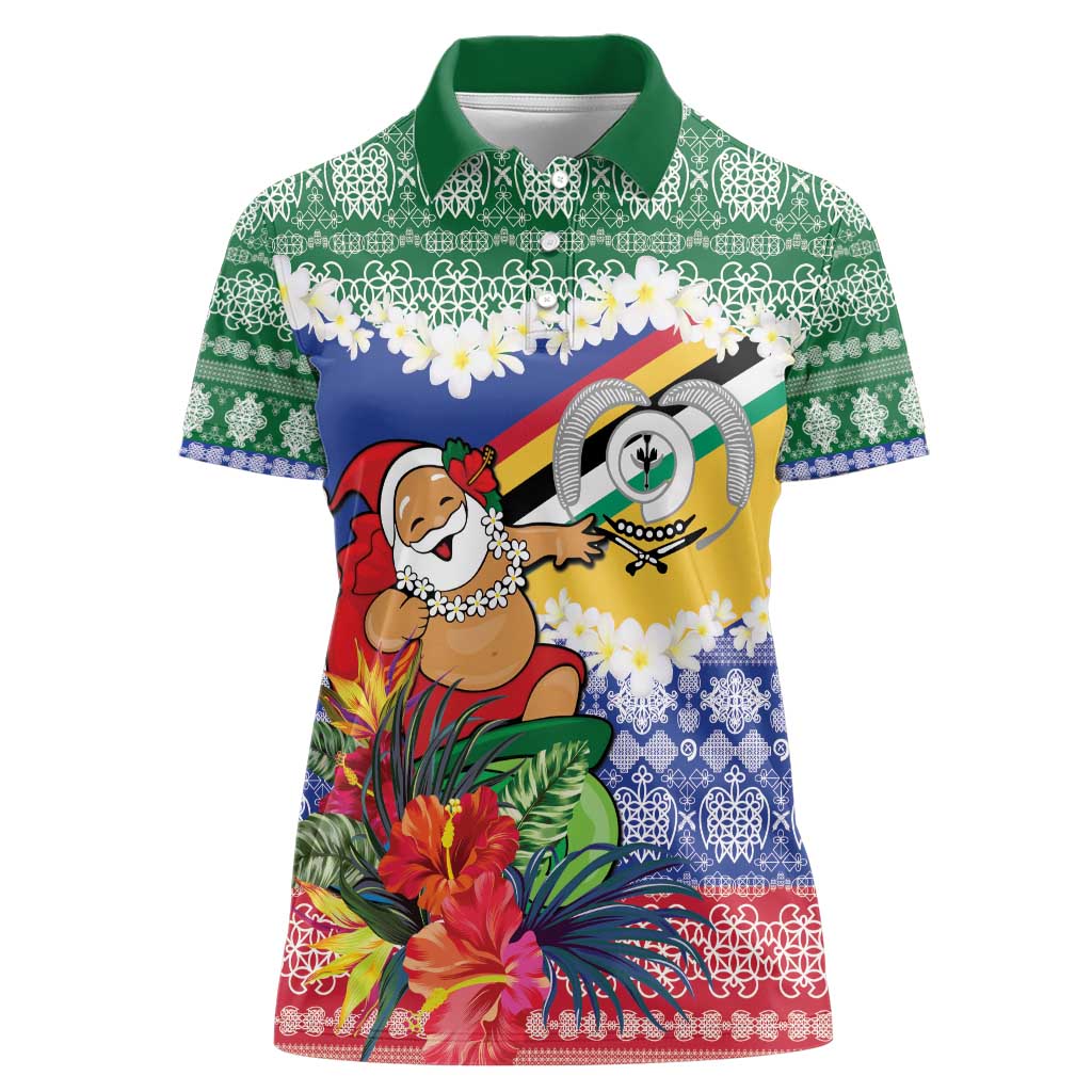 Personalised Torba Joyeux Noel Women Polo Shirt Proud To Be a Ni-Van Sand Drawing Art LT9 Female Green - Polynesian Pride
