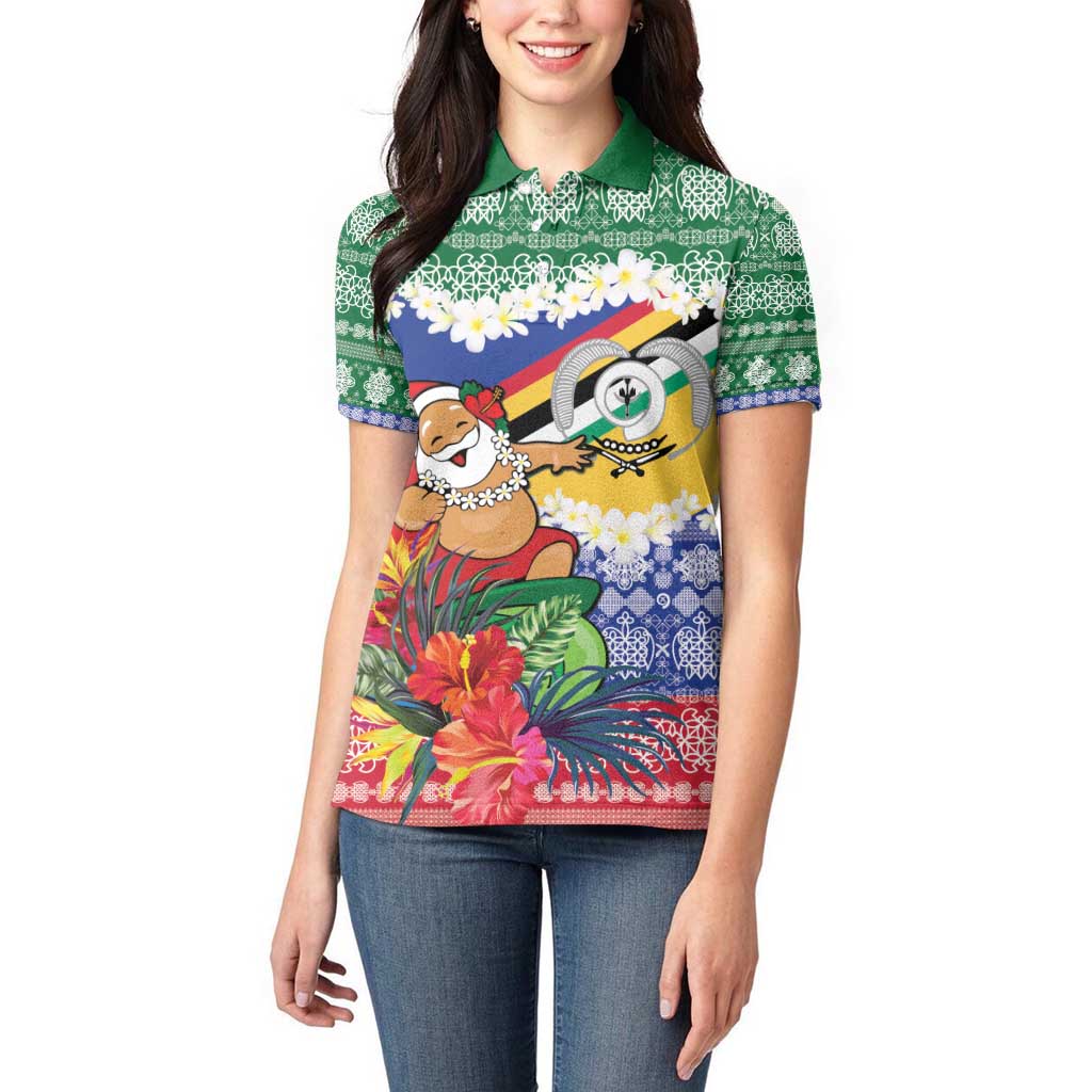 Personalised Torba Joyeux Noel Women Polo Shirt Proud To Be a Ni-Van Sand Drawing Art LT9 - Polynesian Pride