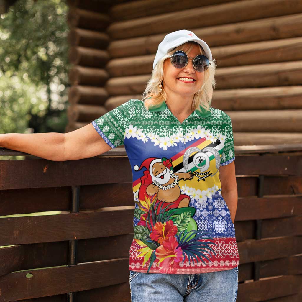 Personalised Torba Joyeux Noel Women Polo Shirt Proud To Be a Ni-Van Sand Drawing Art LT9 - Polynesian Pride