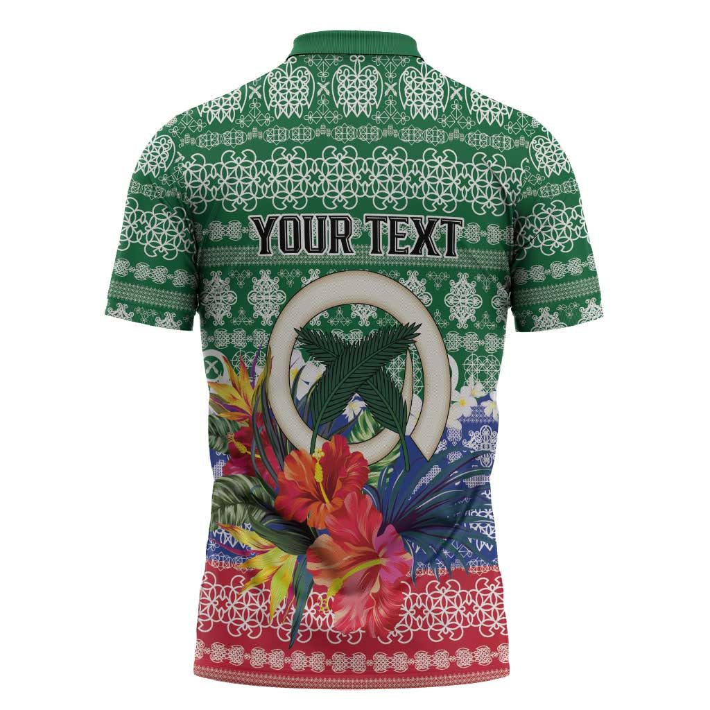 Personalised Torba Joyeux Noel Zipper Polo Shirt Proud To Be a Ni-Van Sand Drawing Art - Polynesian Pride