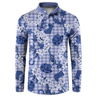 Mokihana Maile Ilima Leis Paniolo Palaka Button Sweatshirt Hawaiian Polu Spirit - Polynesian Pride