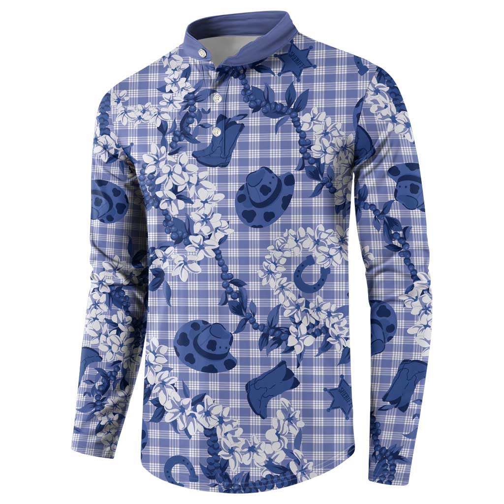 Mokihana Maile Ilima Leis Paniolo Palaka Button Sweatshirt Hawaiian Polu Spirit - Polynesian Pride