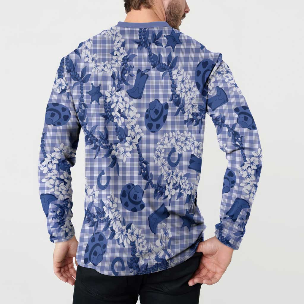 Mokihana Maile Ilima Leis Paniolo Palaka Button Sweatshirt Hawaiian Polu Spirit - Polynesian Pride