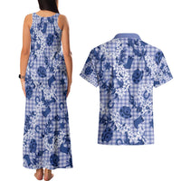Mokihana Maile Ilima Leis Paniolo Palaka Couples Matching Tank Maxi Dress and Hawaiian Shirt Hawaiian Polu Spirit - Polynesian Pride