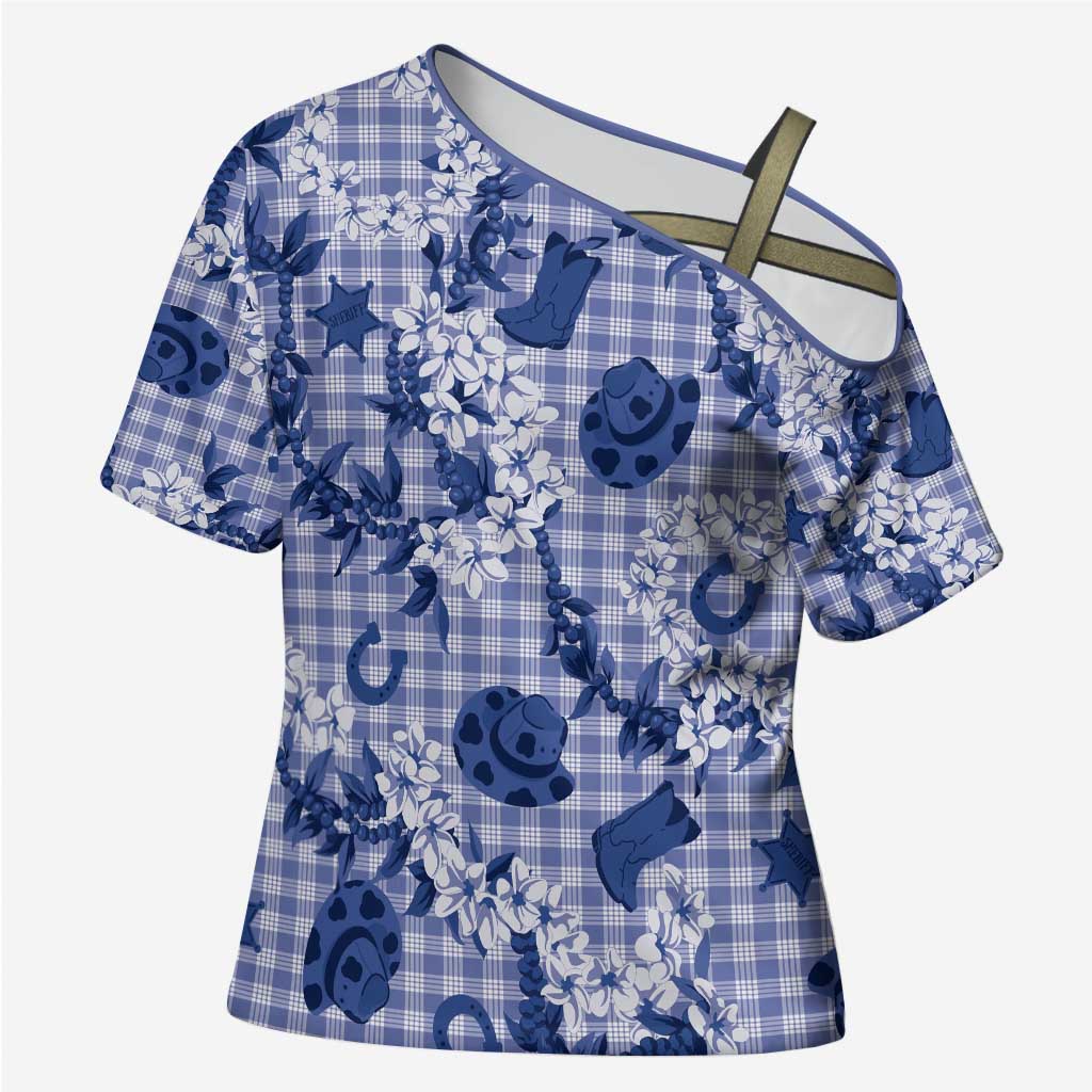 Mokihana Maile Ilima Leis Paniolo Palaka Cross Shoulder Shirt Hawaiian Polu Spirit - Polynesian Pride