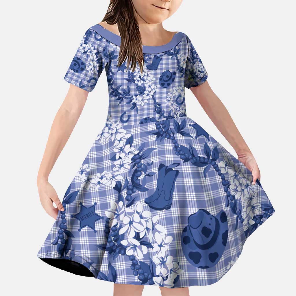 Mokihana Maile Ilima Leis Paniolo Palaka Family Matching Long Sleeve Bodycon Dress and Hawaiian Shirt Hawaiian Polu Spirit - Polynesian Pride