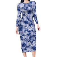 Mokihana Maile Ilima Leis Paniolo Palaka Family Matching Long Sleeve Bodycon Dress and Hawaiian Shirt Hawaiian Polu Spirit - Polynesian Pride