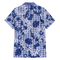 Mokihana Maile Ilima Leis Paniolo Palaka Family Matching Off The Shoulder Long Sleeve Dress and Hawaiian Shirt Hawaiian Polu Spirit - Polynesian Pride