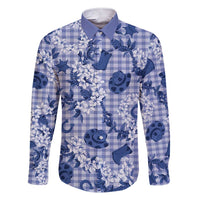 Mokihana Maile Ilima Leis Paniolo Palaka Family Matching Short Sleeve Bodycon Dress and Hawaiian Shirt Hawaiian Polu Spirit - Polynesian Pride