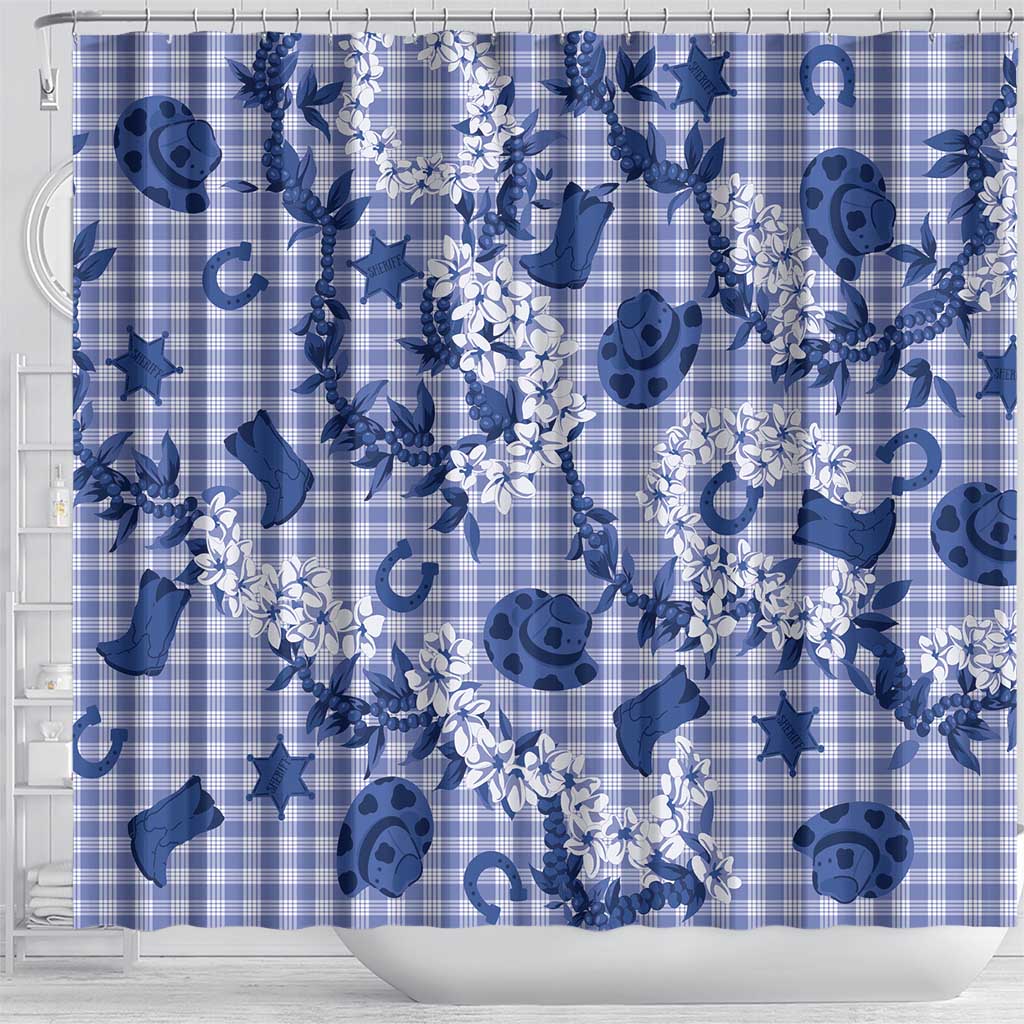 Mokihana Maile Ilima Leis Paniolo Palaka Shower Curtain Hawaiian Polu Spirit - Polynesian Pride