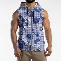 Mokihana Maile Ilima Leis Paniolo Palaka Sleeveless Zip Hoodie Hawaiian Polu Spirit - Polynesian Pride