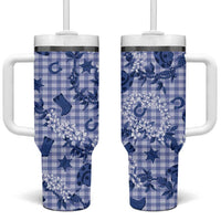 Mokihana Maile Ilima Leis Paniolo Palaka Tumbler With Handle Hawaiian Polu Spirit - Polynesian Pride