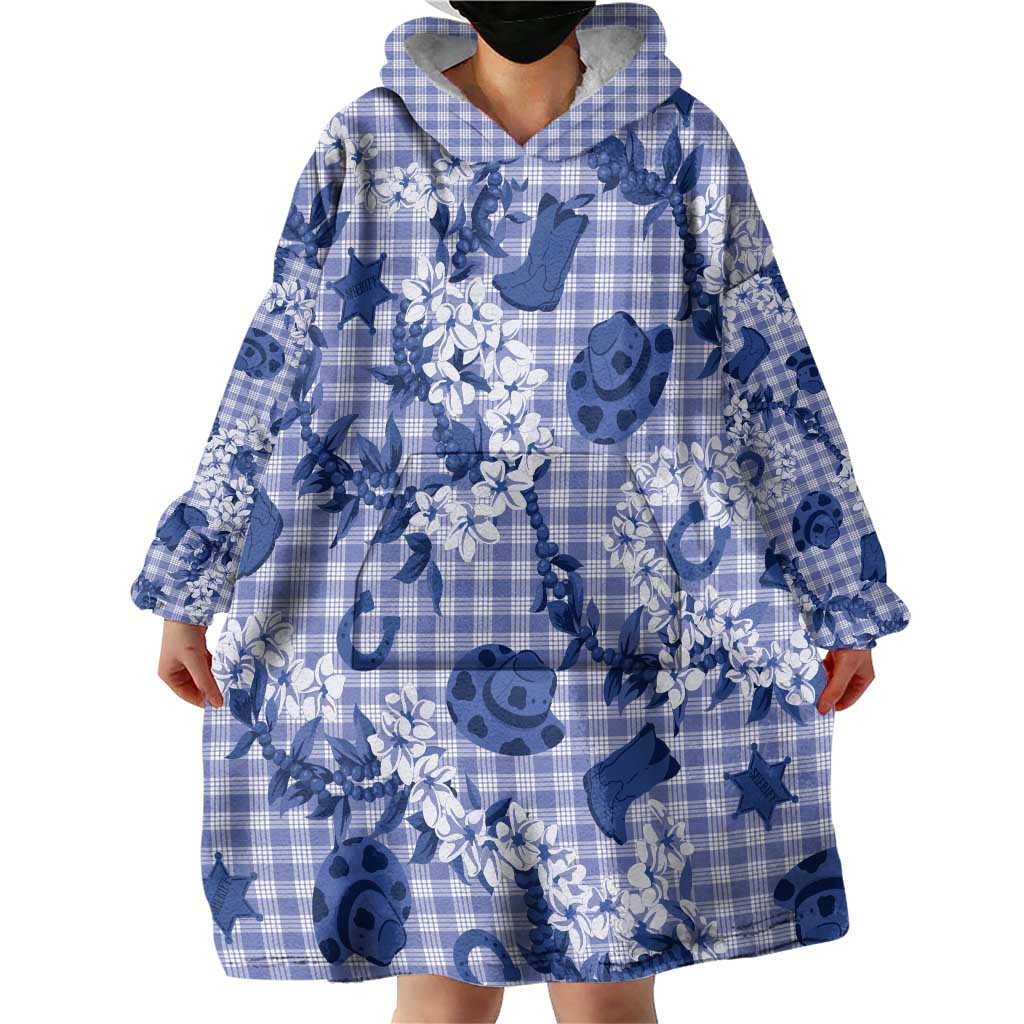 Mokihana Maile Ilima Leis Paniolo Palaka Wearable Blanket Hoodie Hawaiian Polu Spirit - Polynesian Pride