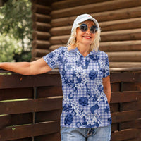 Mokihana Maile Ilima Leis Paniolo Palaka Women Polo Shirt Hawaiian Polu Spirit - Polynesian Pride