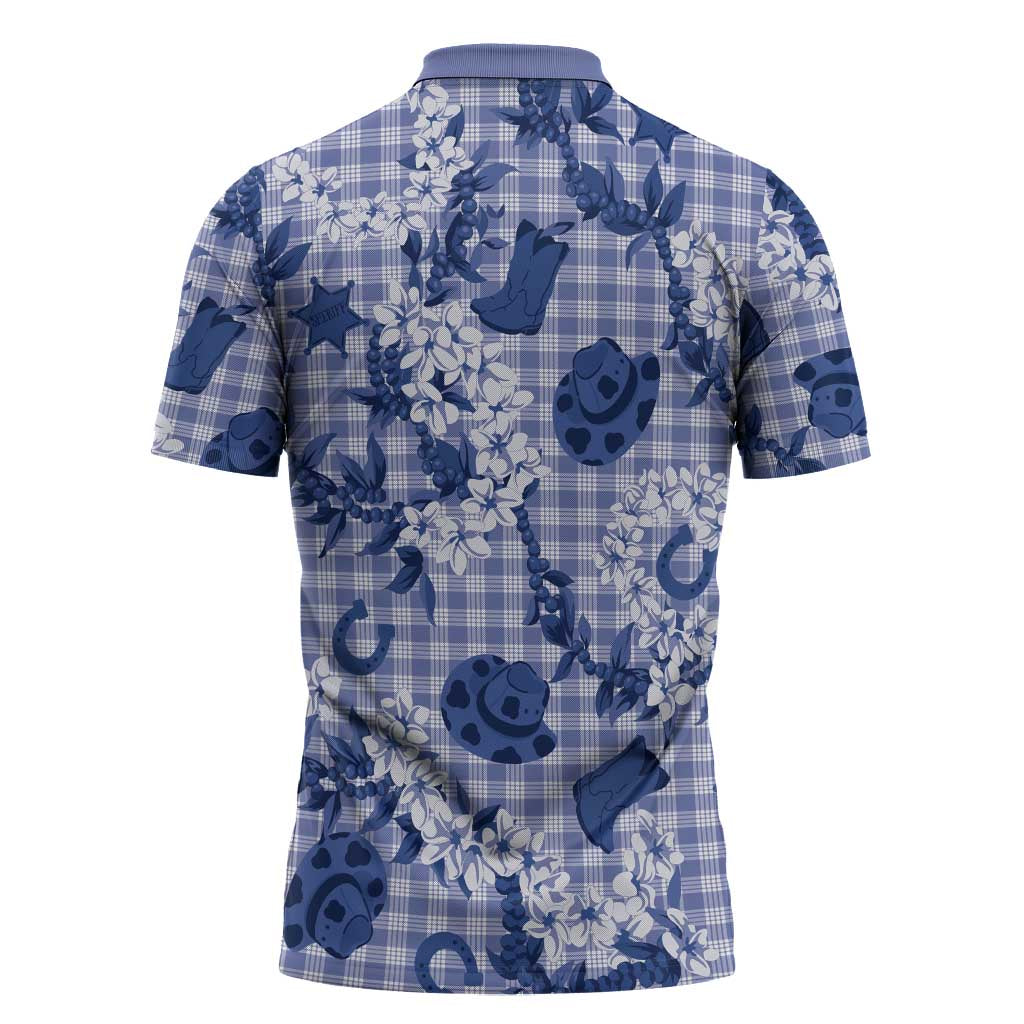 Mokihana Maile Ilima Leis Paniolo Palaka Zipper Polo Shirt Hawaiian Polu Spirit - Polynesian Pride