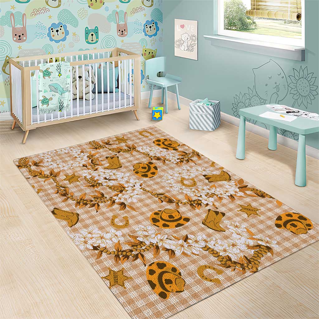 Mokihana Maile Ilima Leis Paniolo Palaka Area Rug Hawaiian Kula Spirit - Polynesian Pride