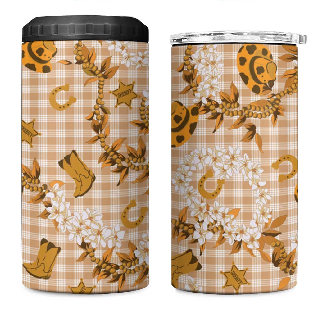 Mokihana Maile Ilima Leis Paniolo Palaka 4 in 1 Can Cooler Tumbler Hawaiian Kula Spirit - Polynesian Pride