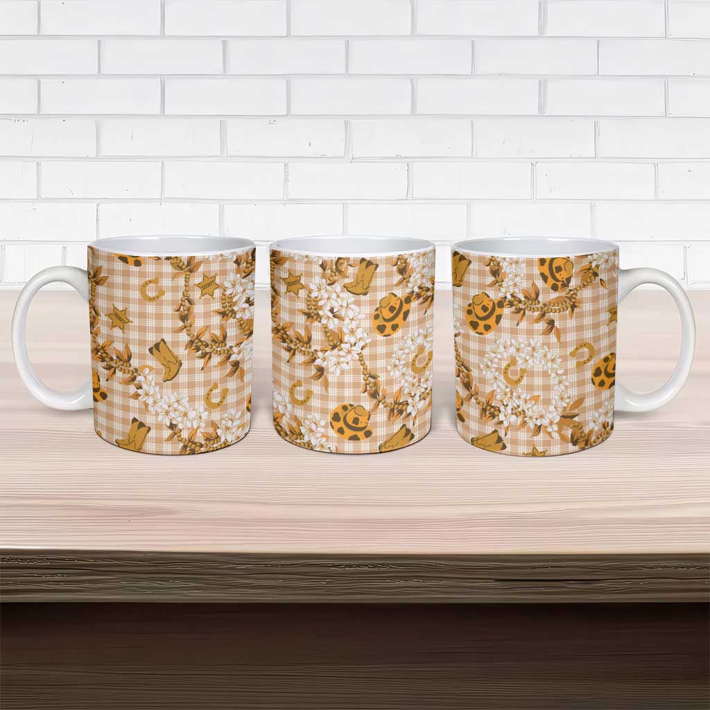 Mokihana Maile Ilima Leis Paniolo Palaka Ceramic Mug Hawaiian Kula Spirit - Polynesian Pride