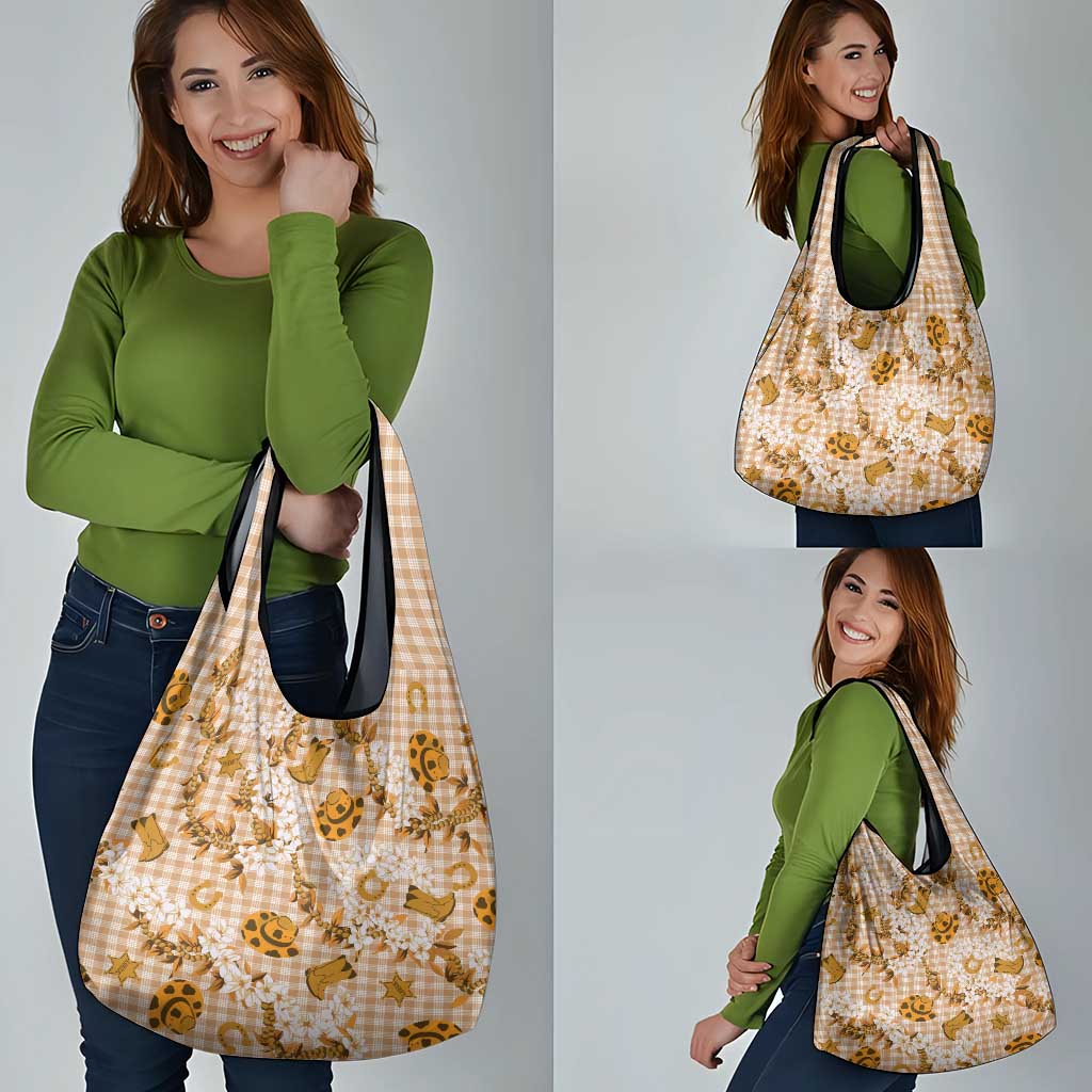 Mokihana Maile Ilima Leis Paniolo Palaka Grocery Bag Hawaiian Kula Spirit - Polynesian Pride