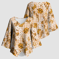 Mokihana Maile Ilima Leis Paniolo Palaka Kimono Sleeve Blouse Hawaiian Kula Spirit - Polynesian Pride