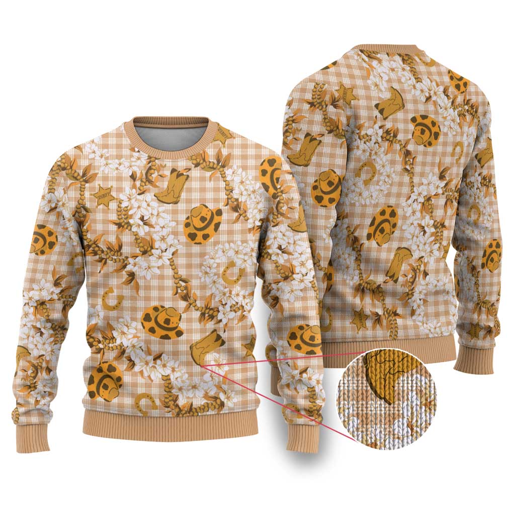 Mokihana Maile Ilima Leis Paniolo Palaka Ugly Christmas Sweater Hawaiian Kula Spirit - Polynesian Pride