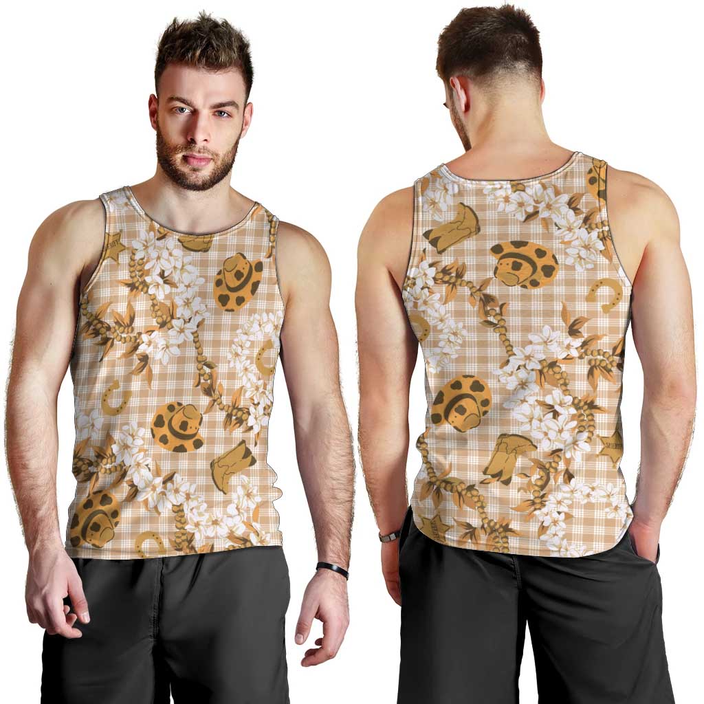 Mokihana Maile Ilima Leis Paniolo Palaka Men Tank Top Hawaiian Kula Spirit - Polynesian Pride