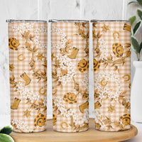 Mokihana Maile Ilima Leis Paniolo Palaka Skinny Tumbler Hawaiian Kula Spirit - Polynesian Pride