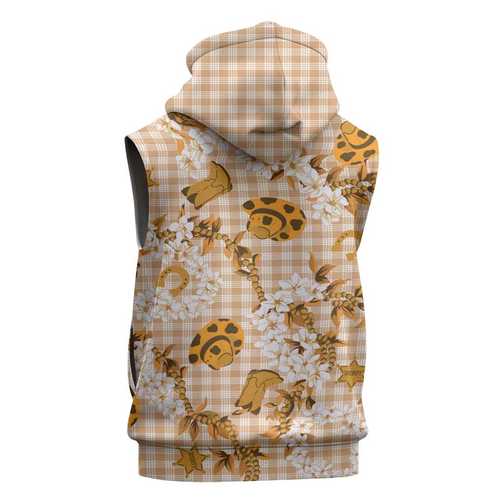 Mokihana Maile Ilima Leis Paniolo Palaka Sleeveless Hoodie Hawaiian Kula Spirit - Polynesian Pride