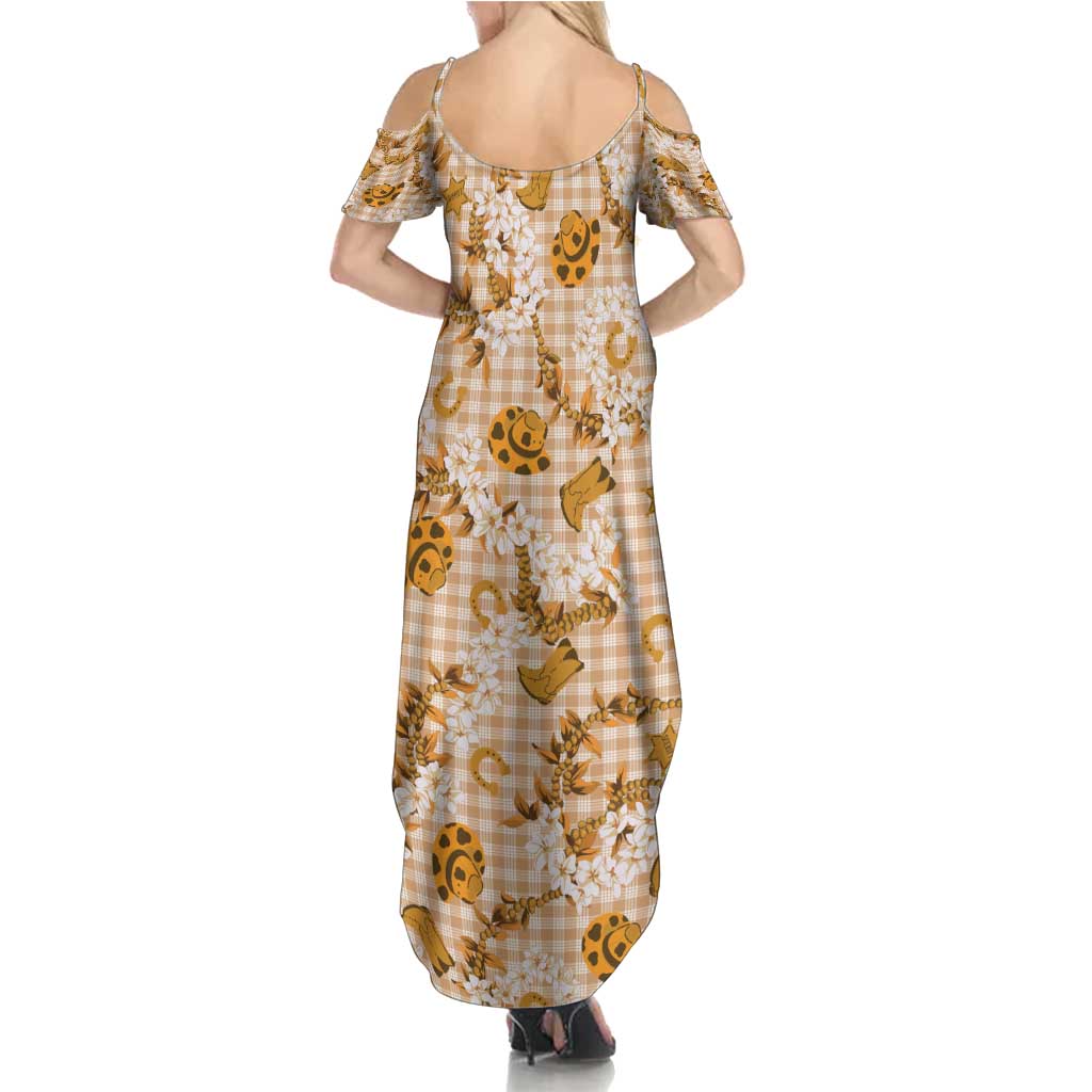 Mokihana Maile Ilima Leis Paniolo Palaka Summer Maxi Dress Hawaiian Kula Spirit - Polynesian Pride