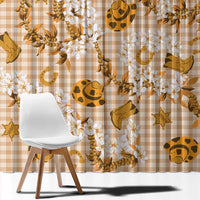 Mokihana Maile Ilima Leis Paniolo Palaka Window Curtain Hawaiian Kula Spirit - Polynesian Pride