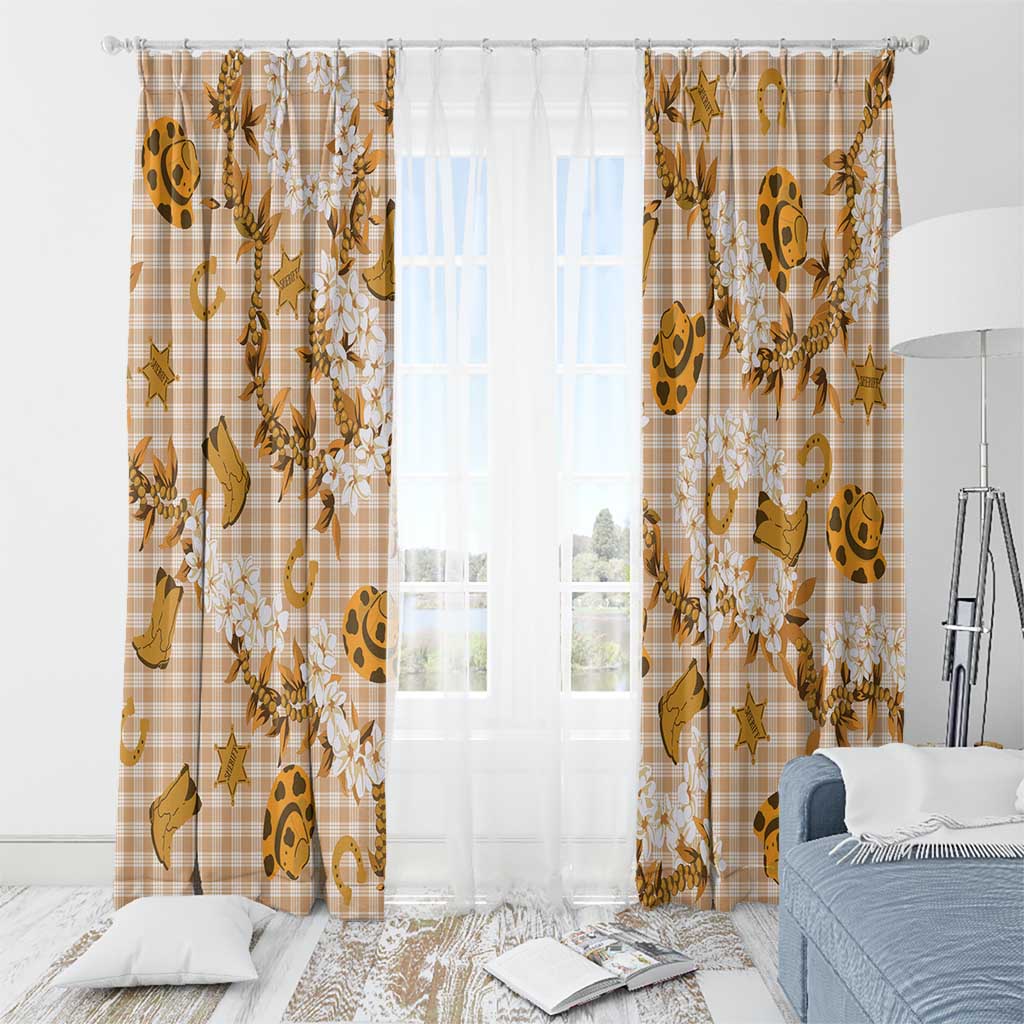 Mokihana Maile Ilima Leis Paniolo Palaka Window Curtain Hawaiian Kula Spirit - Polynesian Pride